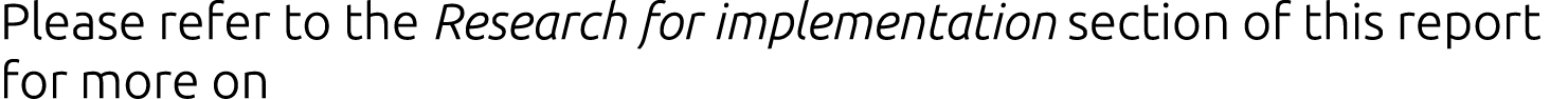 Please refer to the Research for implementation section of this report for more on