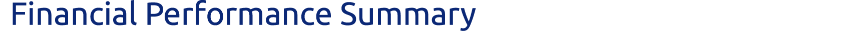 Financial Performance Summary